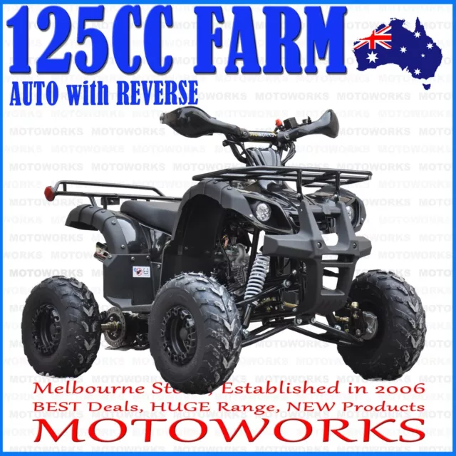 125cc FARM AUTO WITH REVERSE ATV QUAD Dirt Bike Gokart 4 Wheeler Buggy kids blac