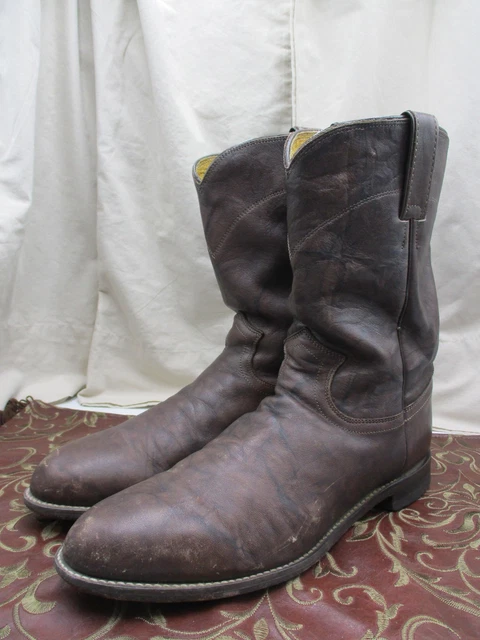 DOUBLE H BOOTS Mens 9.5 EEE Brown Leather Zip Up Ankle  display picture 1
