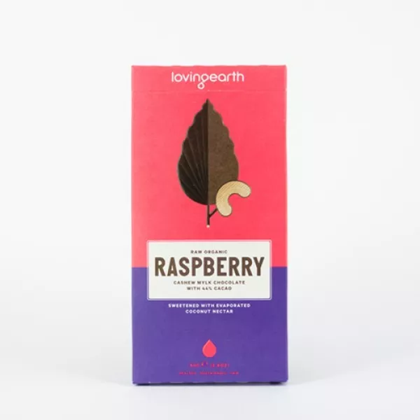 Loving Earth Organic Raspberry Cashew Mylk Chocolate - All Sizes - Raw & Vegan