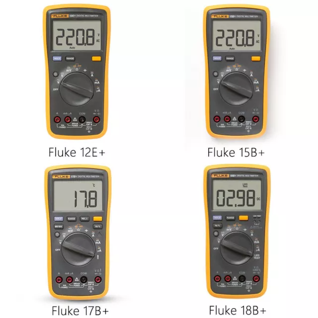 Fluke 15B+/17B+/18B+/12E+ Digital Multimeter DMM AC/DC/R/C Voltage Current Test