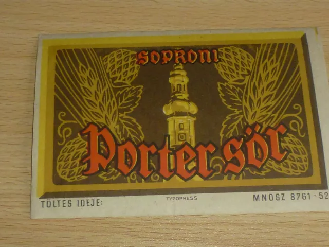 IT.xx.HUNGARY MAGYAR   old beer label nr porter