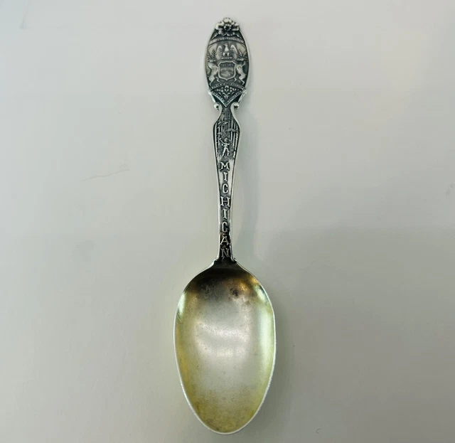 VINTAGE STERLING SILVER Michigan Souvenir Collectable Spoon 37.91