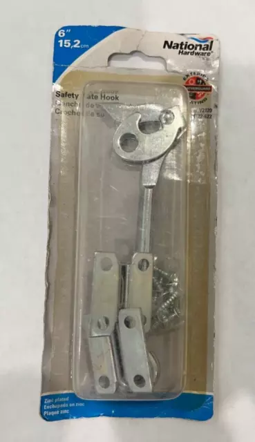National Hardware N122-622 Safety/Pet Gate Hook & Plate 6 Inch Zinc Plated Steel