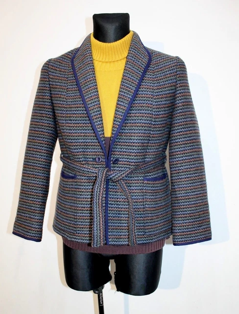 Blazer trench vintage en tweed allemand des années 90 – Veste