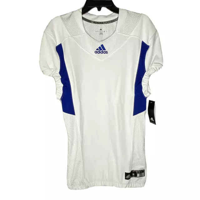 Adidas Mens Football Techfit Hyped Jersey AZ9298-330 White/Blue Size M MSRP $80