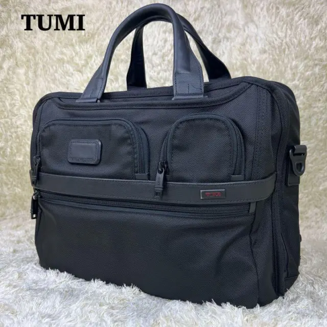 Excellent TUMI Briefcase Business Bag ALPHA2 Nylon Leather Black USED
