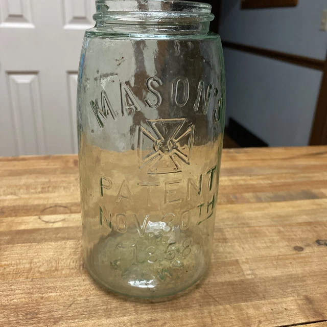 Antique MASON’S PATENT NOV. 30 TH 1858 - 4 - Fruit Jar QT  Clear/SCA