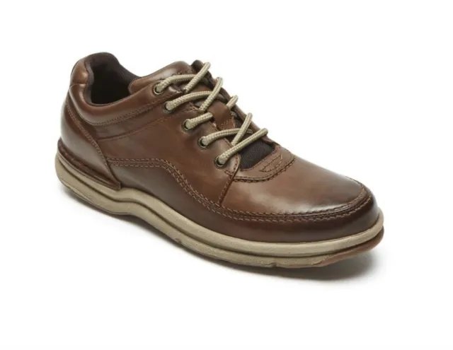 Rockport Wt Classic Brown  Leather Lace Up Comfort Casual Dress Shoes Mens