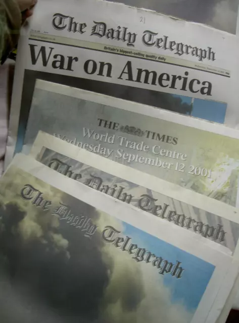 9/11 Newspapers British Uk Broadsheets Photographic