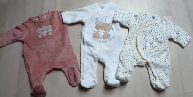 lot de 3 pyjamas - 1 mois - fille - gemo - kiabi