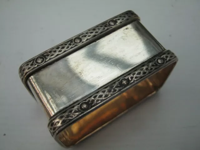 Vintage Birmingham Hallmarked Sterling Silver Napkin Ring With Celtic Design