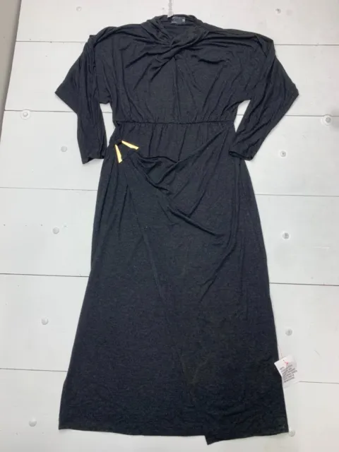 Asos Design Womens Black Long Sleeve Layered Dress Size 14