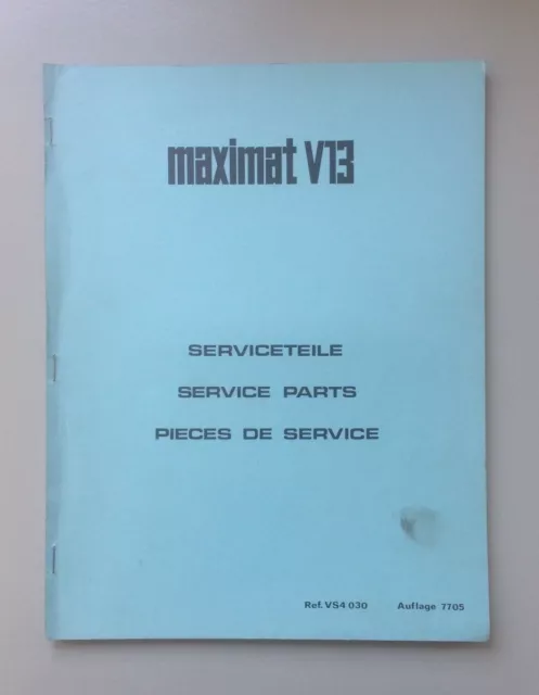 Emco Serviceteileheft maximat V13