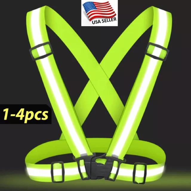 Safety Vest Adjustable Reflective Belt Stripe Strap Night Running Jogging Biking