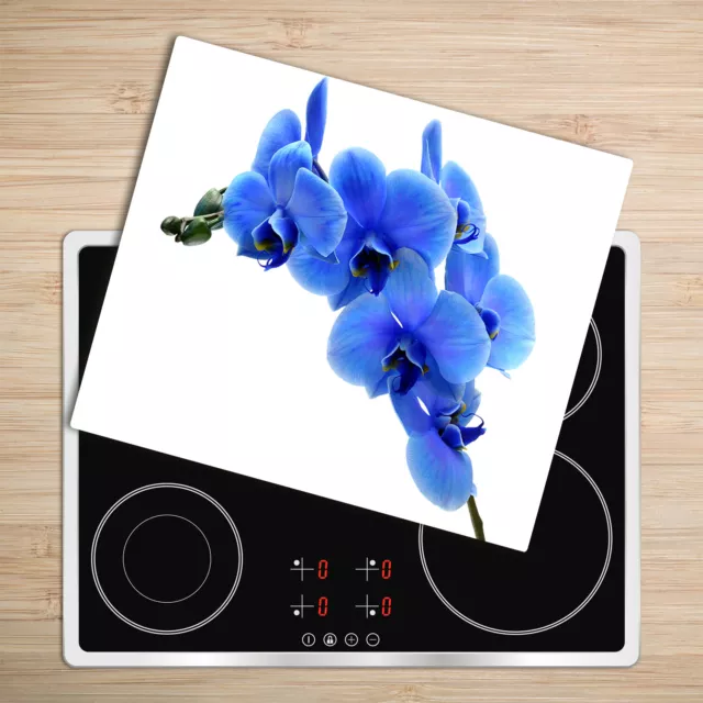Tabla de Cortar Protector de Encimera Vidrio Templado 60x52 Orquídea azul