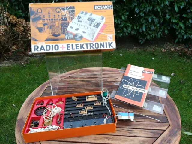 KOSMOS Radio + Elektronik 7A --RARITÄT-- Experimentierkasten 1958 + Lehrbuch