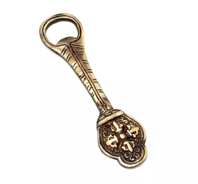Handmade Brass Roman Design Bottle Opener Beer Soda Wine Cork Cap Antique Brown