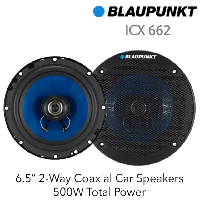 Blaupunkt ICX662 - 6.5" 2-Way Coaxial Car Speakers 500W Max Power Classic Look