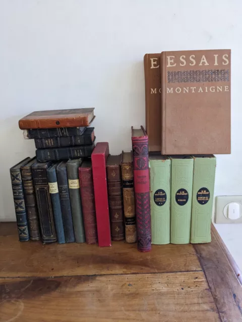 1 lot de 20 livres anciens 19-20ème vintage décoration