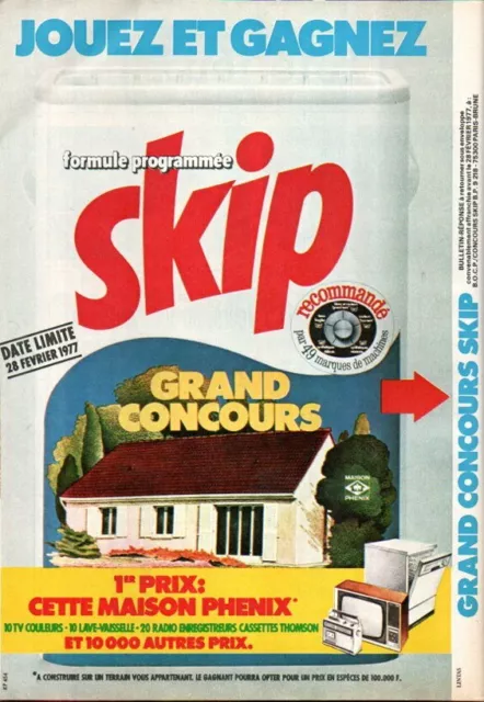 Lessive Skip => Coupure De Presse Publicite 1 Page 1976 / Clipping