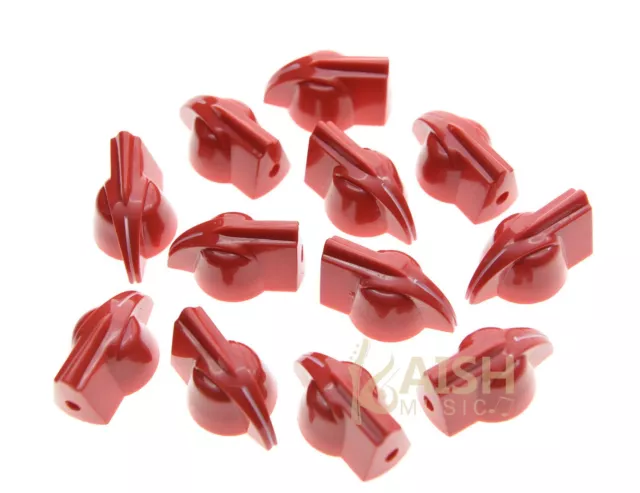 12x Red Raised Chicken Head Knobs 1/4" Guitar AMP Effect Pedal Knob w/ Set Screw