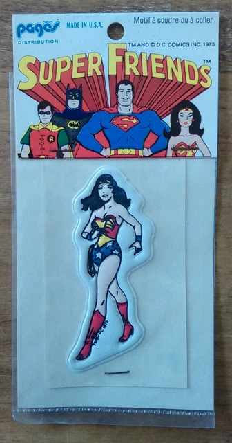 WONDER WOMAN VINTAGE 1973 autocollant sticker DC COMICS INC Made in USA ...
