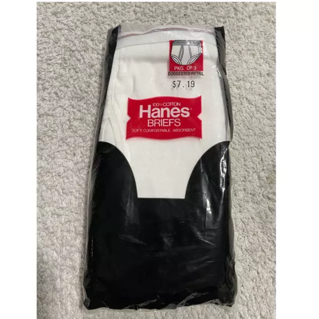 Vintage Hanes Briefs Cotton Underwear Tighty Whities Mens Size 38 Lot Of 4