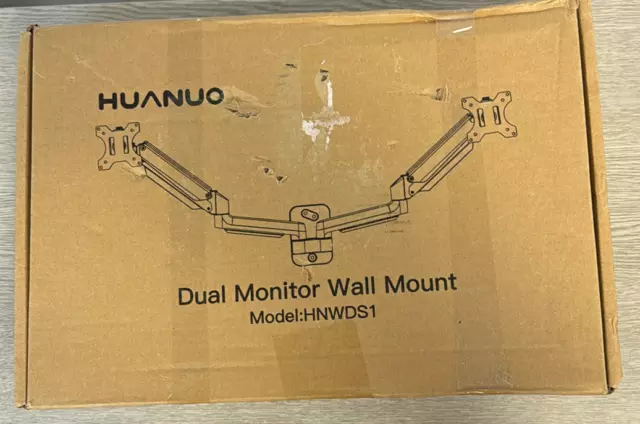 HUANUO Supporto a parete doppio monitor per schermi 17-32 pollici, HNWDS1