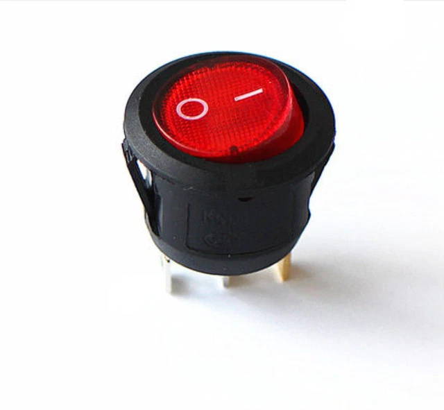 TAIHENG TH2 T85 T120 Red Lamp Rocker Switch 3 Pins 2 Positions 15A 125