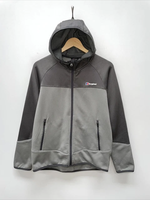 Felpa con cappuccio foderata in pile grigia Berghaus taglia 13 CDY116