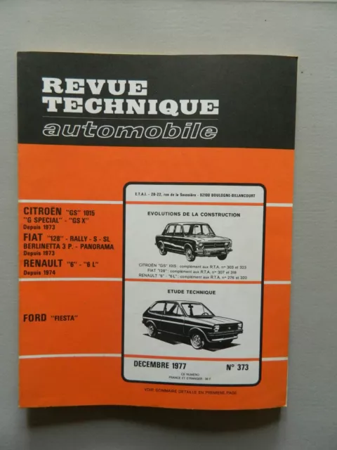 RTA revue technique automobile comme neuf n 373 FORD FIESTA