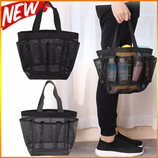 Portable Reusable Mesh Shower Bag Storage Basket Travel Tote Bath Organizer