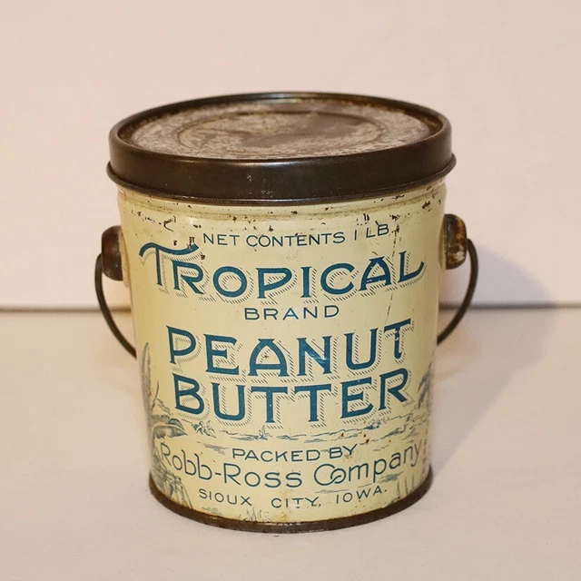 Rare Tropical Peanut Butter Tin Robb Ross Co. Sioux City IA