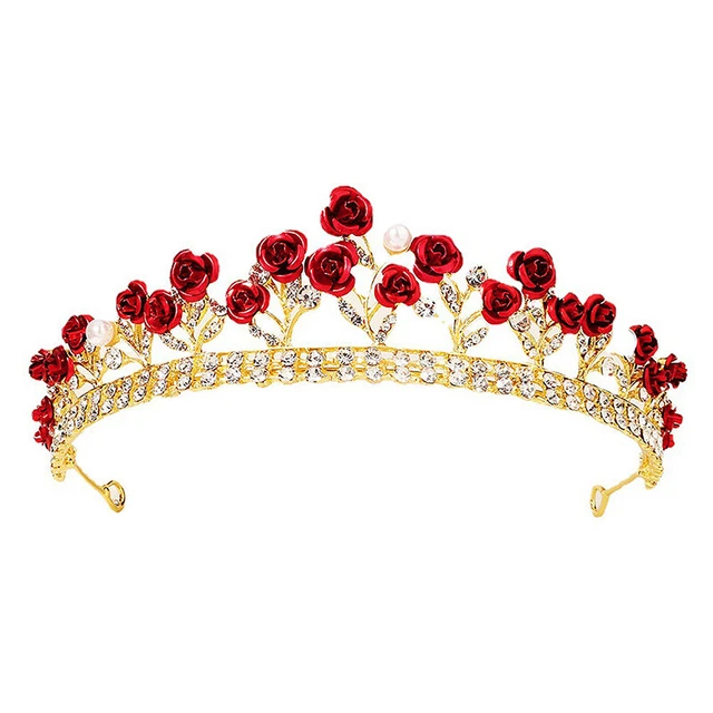 Accesso per capelli di perla luce vintage lusso corona strass corona sposa corona ~~