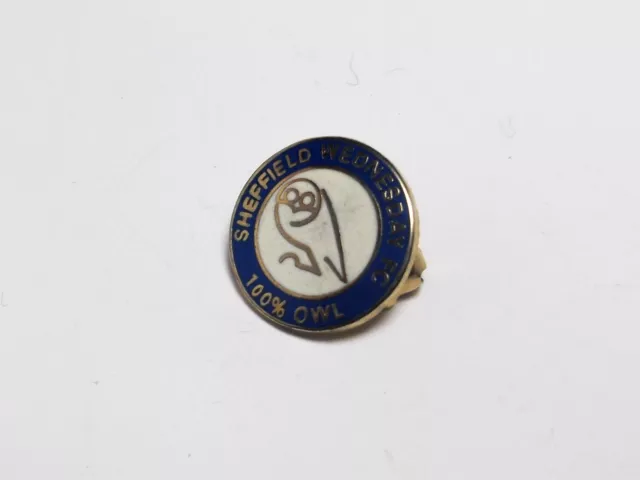 Sheffield Wednesday Fc - Small Old '100% Owl' Enamel Crest Badge.