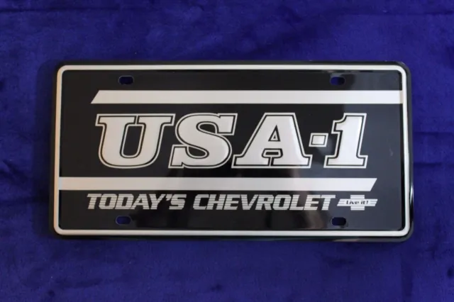 Chevy Bowtie USA-1 License Plate Dealer Promo Accessory Topper GM Small Hole