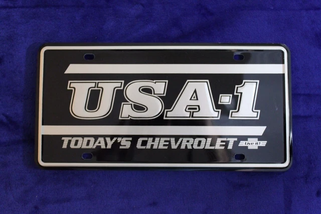 Chevy Bowtie USA-1 License Plate Dealer Promo Accessory Topper GM Small Hole Chevy Bowtie USA-1 License Plate Dealer Promo Accessory Topper GM Small Hole