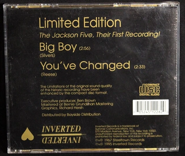 JACKSON FIVEMICHAEL JACKSONBIG BoyEdizione Limitata CD Singolo