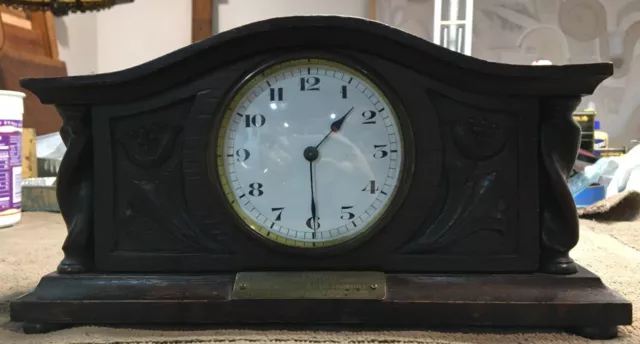 Antique Mantle Desk Edwardian FHF Swiss Platform Escapement Clock, c 1910