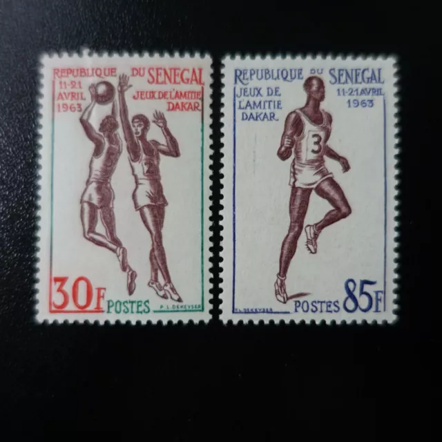 Senegal N° 221/222 Spiele Sportive FREUNDSCHAFT Dakar 1963 neuer Stempel Luxus