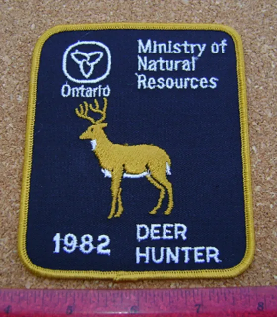 1982 ONTARIO MNR DEER HUNTING PATCH badge,flash,crest,moose,bear,elk,Canadian