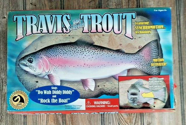 Vintage des années 1990 truite chantant poisson testé fonctionne Gemmy