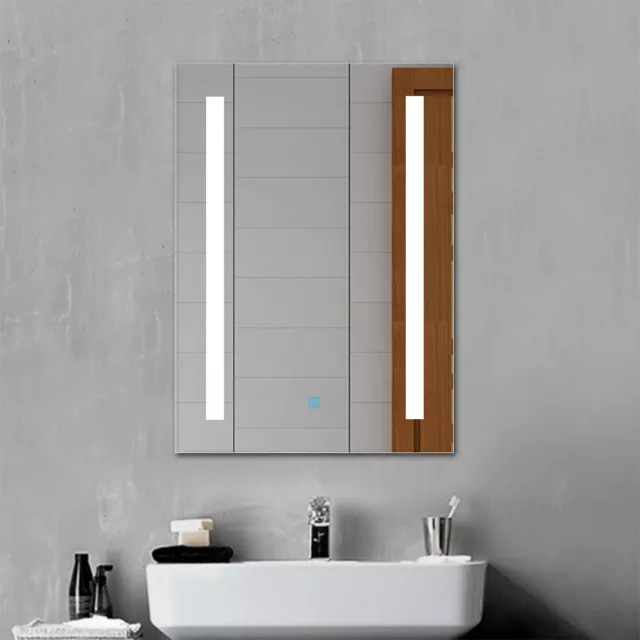 LED Bathroom Mirror Lights Touch Sensor Switch Illuminated Demister Pad Heated