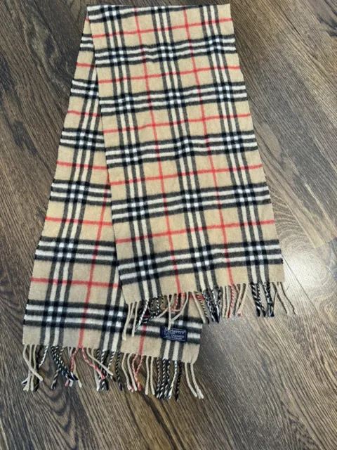 BURBERRY Vintage England Nova Check 100% Cashmere Scarf