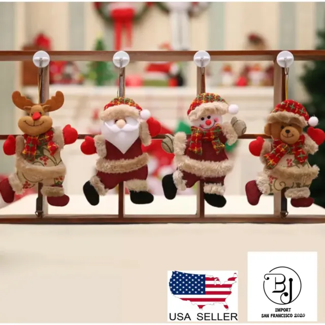 4 PCS Christmas tree decoration Hanging Ornament Santa Claus Snowman Xmas Gift