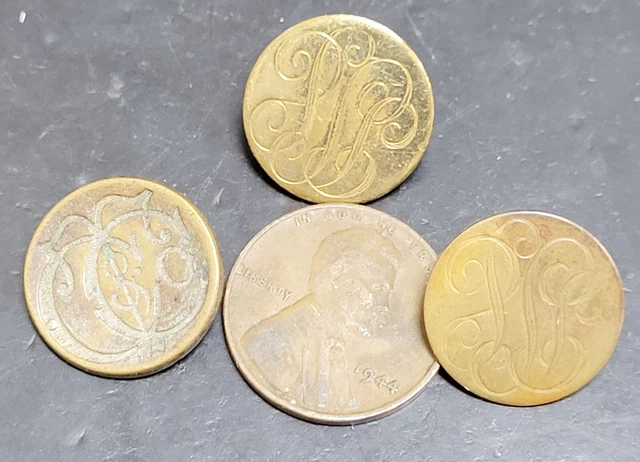 Antique Vintage Monogram Button Lot Victorian