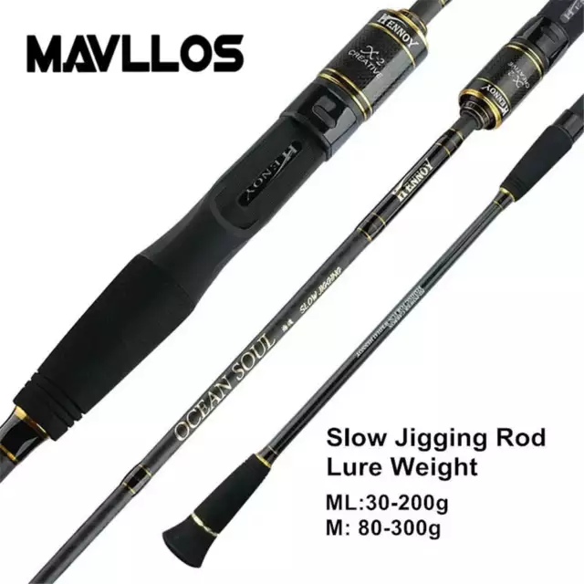 Slow Jigging Fishing Rod Casting Boat Rod Carbon Ocean Fishing Rod Spiral  Guide Ring Lure Weight 80-350G Squid Rod