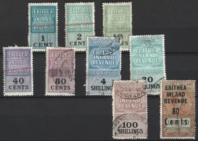 Italian Cols/British Africa, Seldom Seen Eritrea Val To 100/- + O/P Revs (Y83)