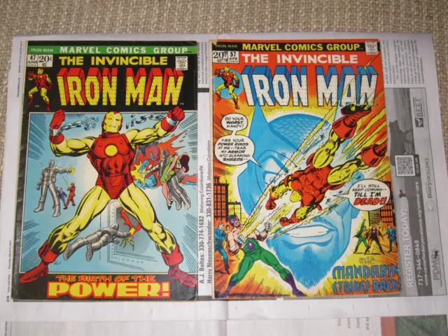 Marvel Comics Group The Invincible Iron Man No. 47 and 57