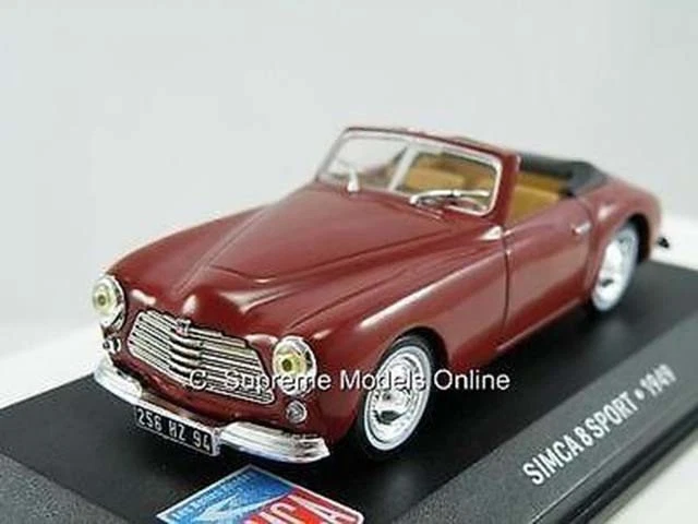 Simca 8 Sport 1949 Car Model Burgundy 1/43Rd Scale Classic Sport Mint Boxed (=)